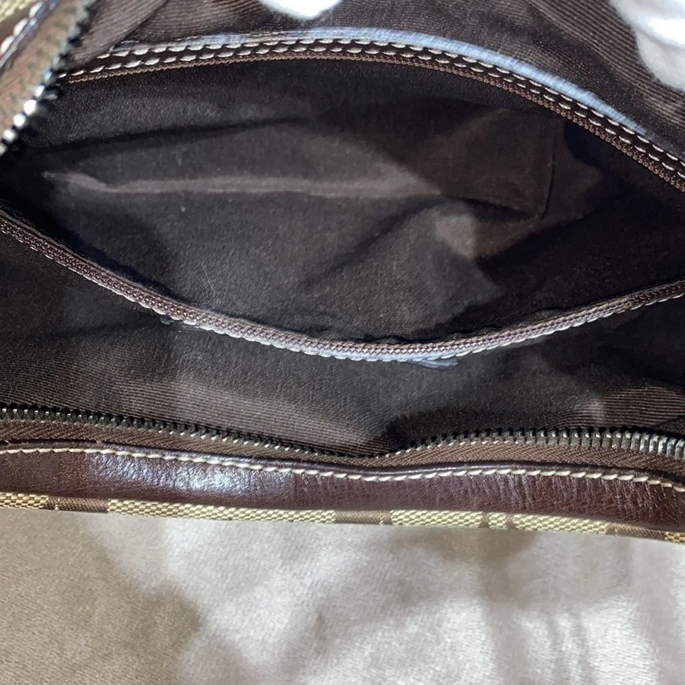 COACH 6045 Signature Canvas Half Moon Handbag - Brown Y2K